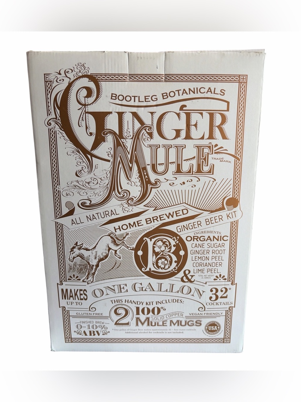 🔥 Bootleg Botanicals Ginger Mule Beer Brewing Kit 2 Copper Mugs New Old Stock🔥